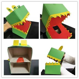 創(chuàng)意親子手工 抽紙盒變身小鱷魚手偶玩具，讓寶寶愛不釋手